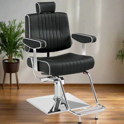 BarberPub Reclining Barber Chair for Hair Stylist, Hydraulic Swivel Salon Chair 9138