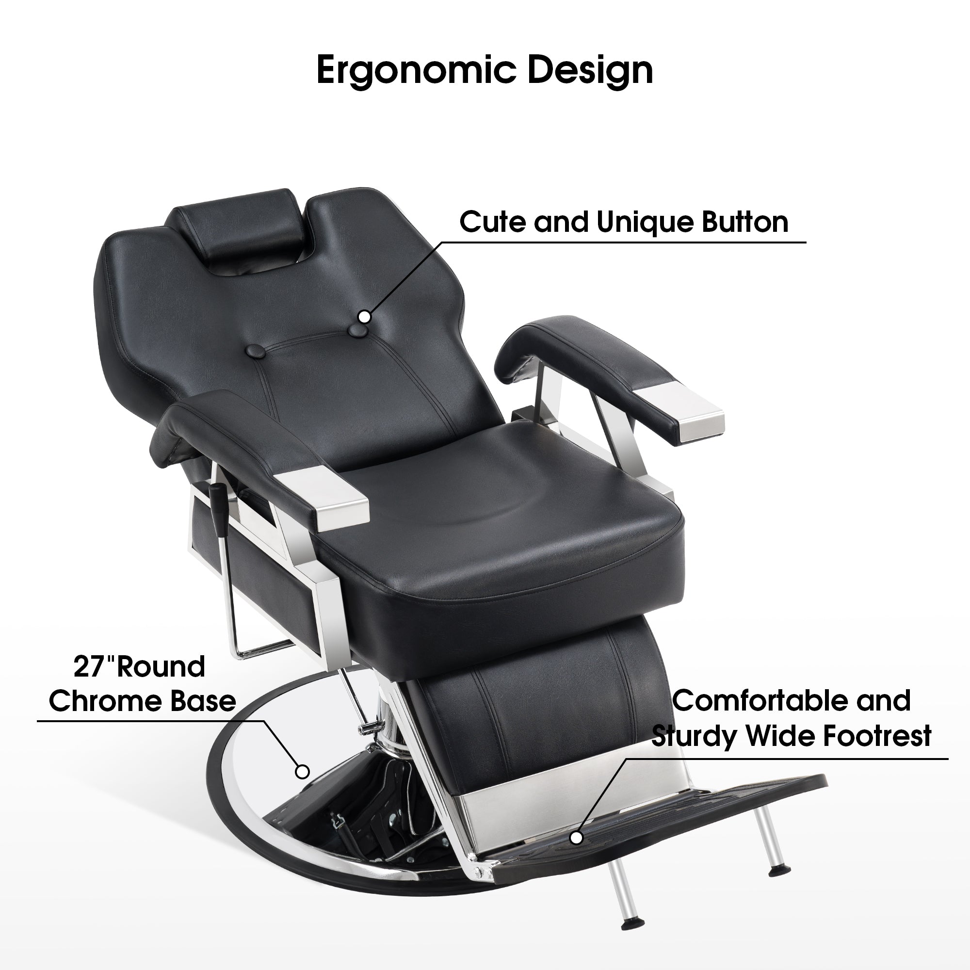 BarberPub All Purpose Barber Chair,Reclining Salon Styling Barbershop Equipment 2801