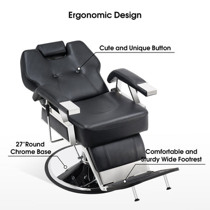 BarberPub All Purpose Barber Chair,Reclining Salon Styling Barbershop Equipment 2801