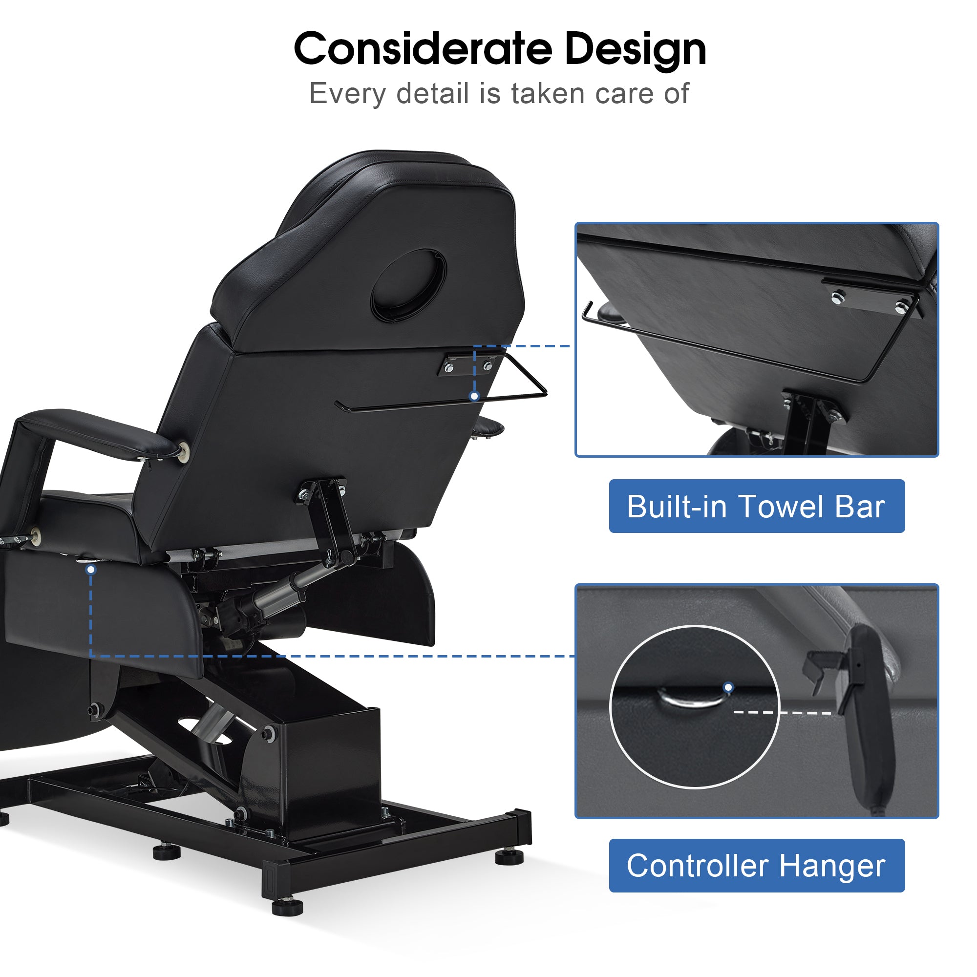 Electric Beauty Bed with 3 Motors, Tattoo Facial Bed for Esthetician , Massage Table for Client N2751