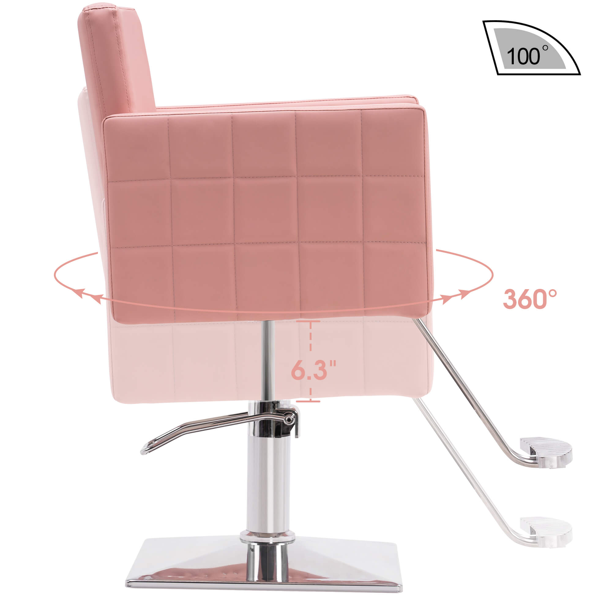 Salon Chair 8821 & Anti-Fatigue Mat 0040 Set - Professional Hydraulic Salon Chair with Ergonomic 0.5" Thick Salon Mat