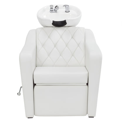 BarberPub Backwash Shampoo Chair and Bowl Set for Salon, 9064