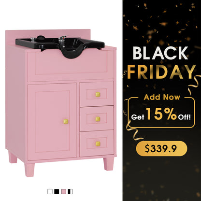 Barber Textured Embossed Storage Shampoo Station, Hair Salon Shampoo Backwash Equipment 7131