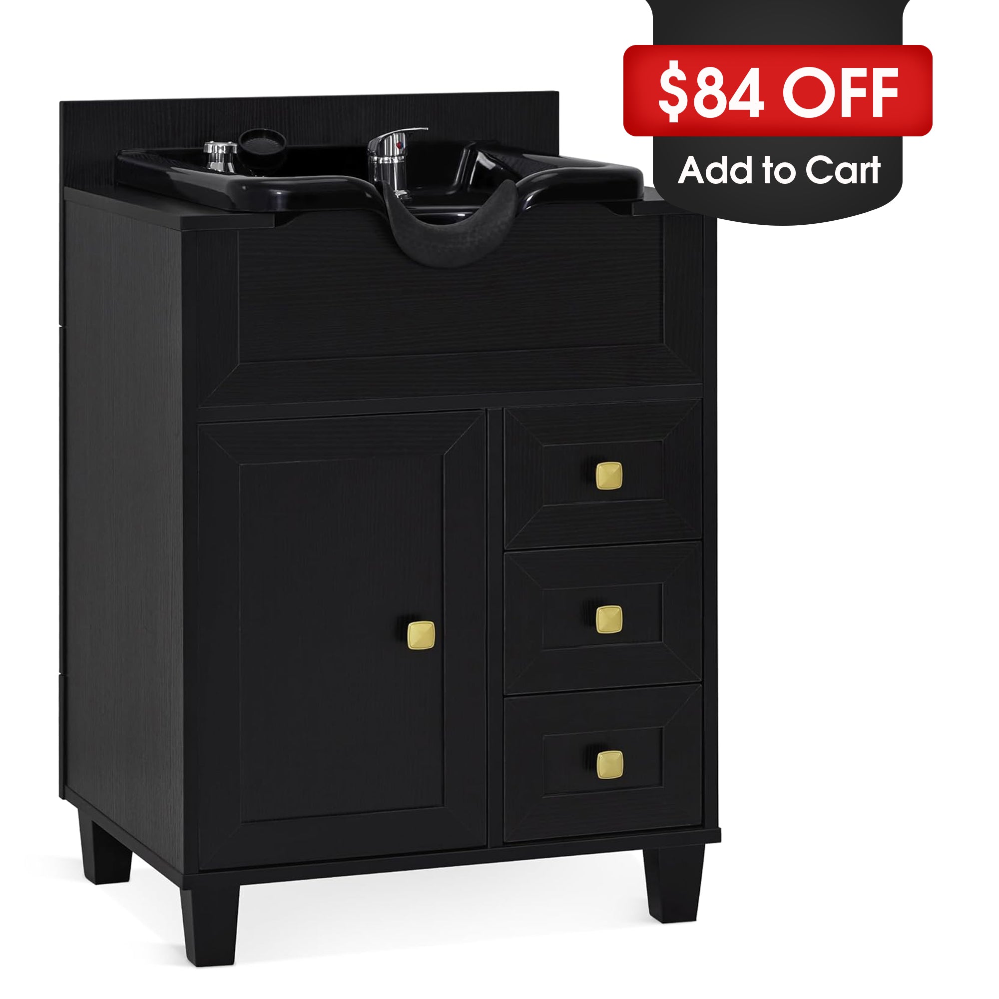 Barber Textured Embossed Storage Shampoo Station, Hair Salon Shampoo Backwash Equipment 7131