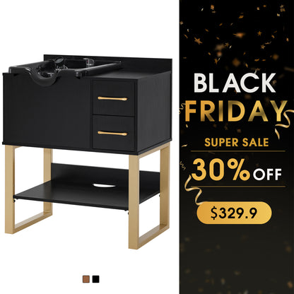 Shampoo Backwash Sink Station for Storage, Salon Shampoo Cabinet with Shampoo Bowl 3450