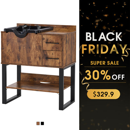 Shampoo Backwash Sink Station for Storage, Salon Shampoo Cabinet with Shampoo Bowl 3450