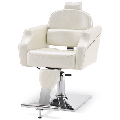 BarberPub Barber Chair with Headrest, Reclining Salon Chairs for Hair Stylist 3125