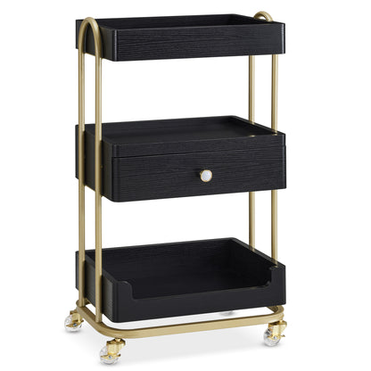 Salon Beauty Cart with Wheels & Drawer, SPA Storage Stylist Trolley with Shelves 2086