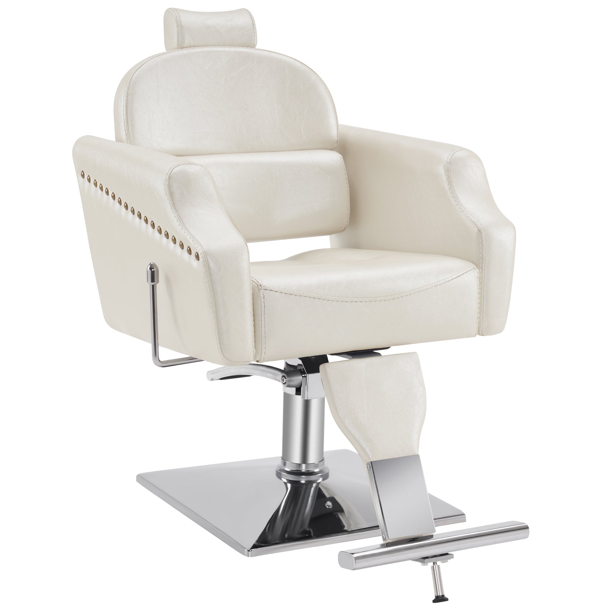 BarberPub Barber Chair with Headrest, Reclining Salon Chairs for Hair Stylist 3125