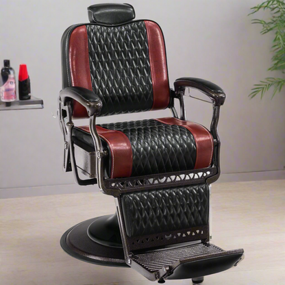 BarberPub Vintage Reclining Barber Chair, Heavy Duty Hair Styling Salo