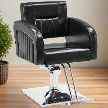 BarberPub Salon Chair for Hair Stylist, Black Hydraulic Barber SPA Beauty Chair 8538