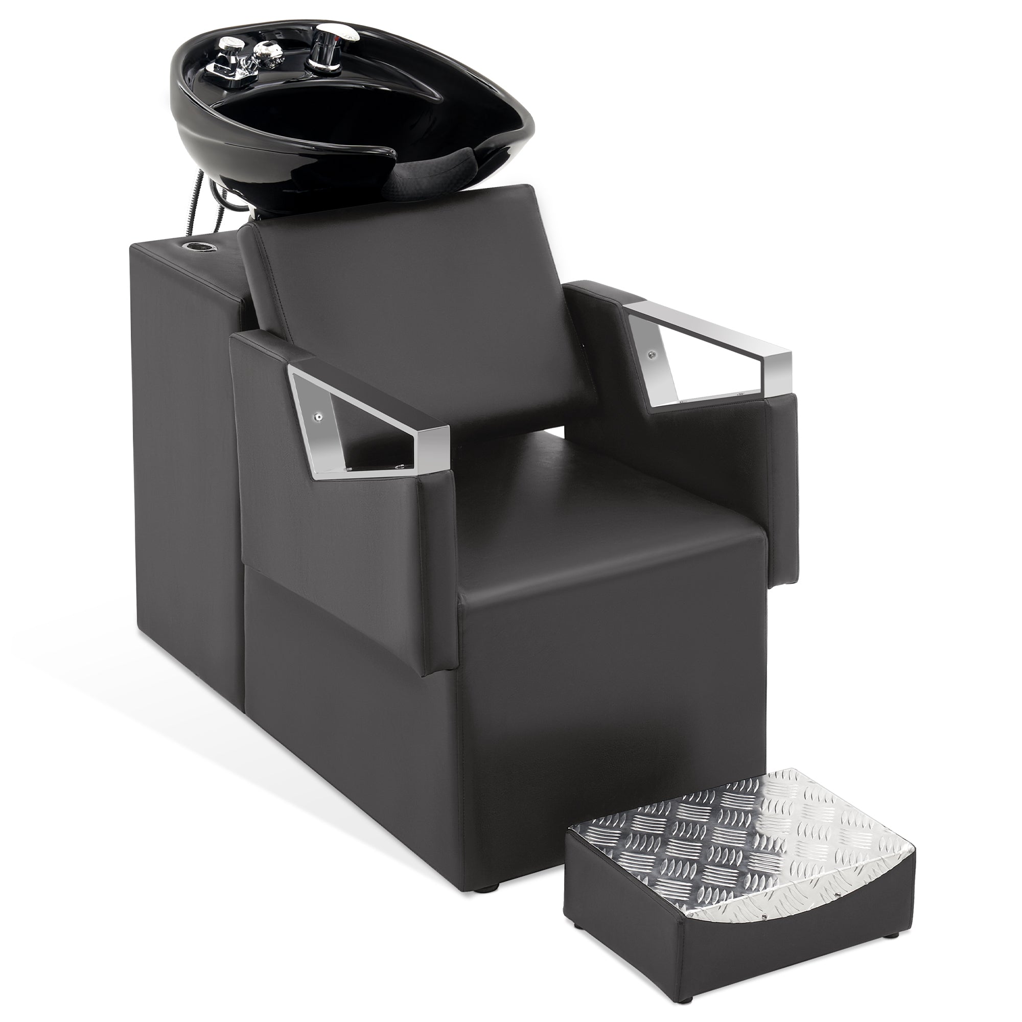 BarberPub Shampoo Station Chair, Ceramic Shampoo Bowl Sink Chair Salon 9080