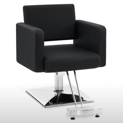 BarberPub Styling Salon Chair for Hair Stylist, Black Hydraulic Barber Chair 3805