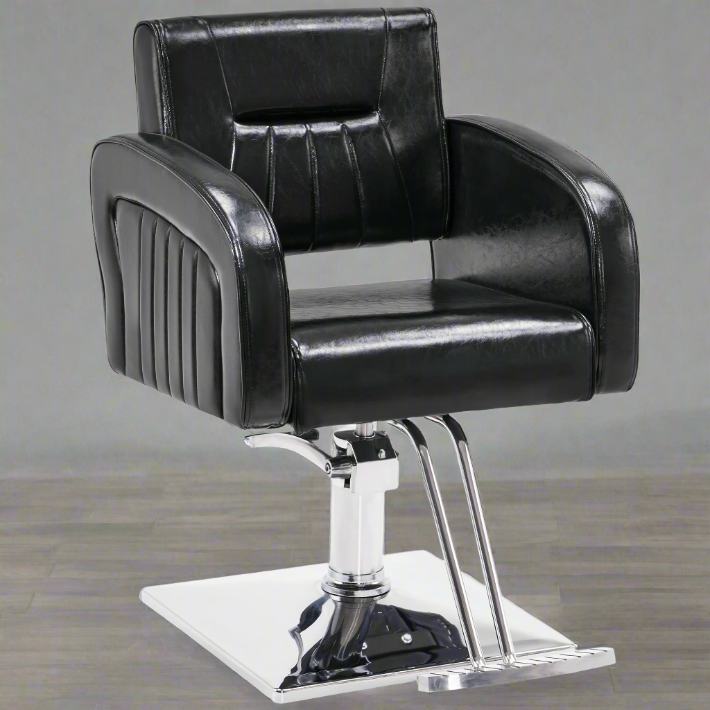 BarberPub Salon Chair for Hair Stylist, Black Hydraulic Barber SPA Beauty Chair 8538