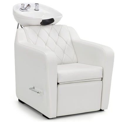 BarberPub Backwash Shampoo Chair and Bowl Set for Salon, 9064