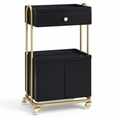 Salon SPA Rolling Trolley with Lockable Wheels, Barber Storage Cart for Storing Skin Cosmetics 2074