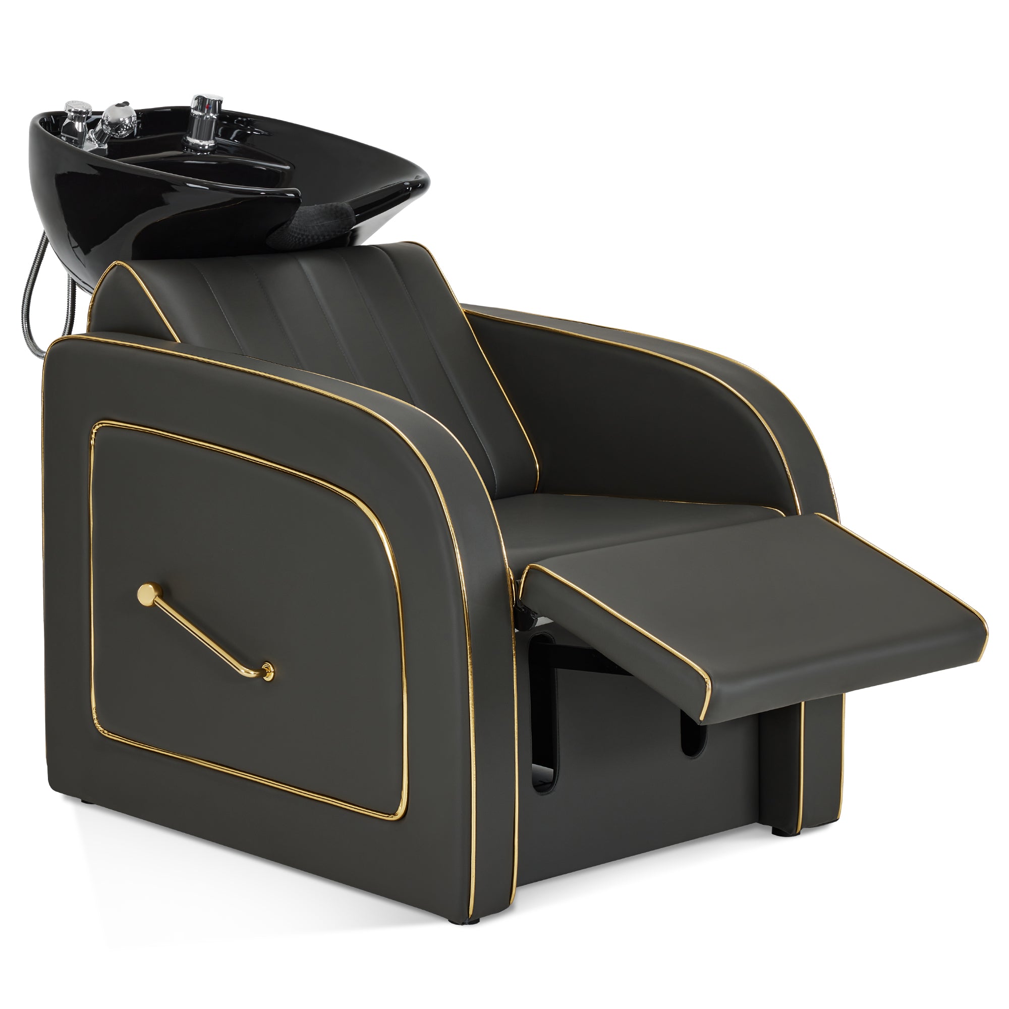 Backwash Shampoo Chair with Adjustable Porcelain Bowl Sink Unit for Spa Salon 9175