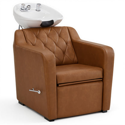 BarberPub Backwash Shampoo Chair and Bowl Set for Salon, 9064