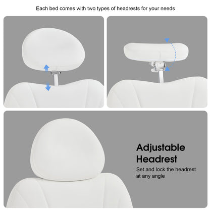 4-Motor Electric Facial Spa Bed with Hand & Foot Control, PU Leather Esthetician Adjustable Massage Table, 440 lbs Capacity 2119