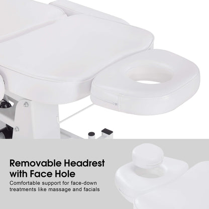 3 Motors Adjustable Electric Massage Beauty Bed, Spa Facial Chair with Foot Casters, PVC Leather 2754