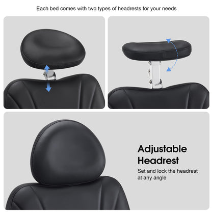 4-Motor Electric Facial Spa Bed with Hand & Foot Control, PU Leather Esthetician Adjustable Massage Table, 440 lbs Capacity 2119