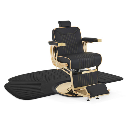 Barber Chair 8334 & Anti-Fatigue Mat 0085 Set - Hydraulic Reclining Barber Chair with Ergonomic Comfort Mat, Ideal for Barbers & Stylist
