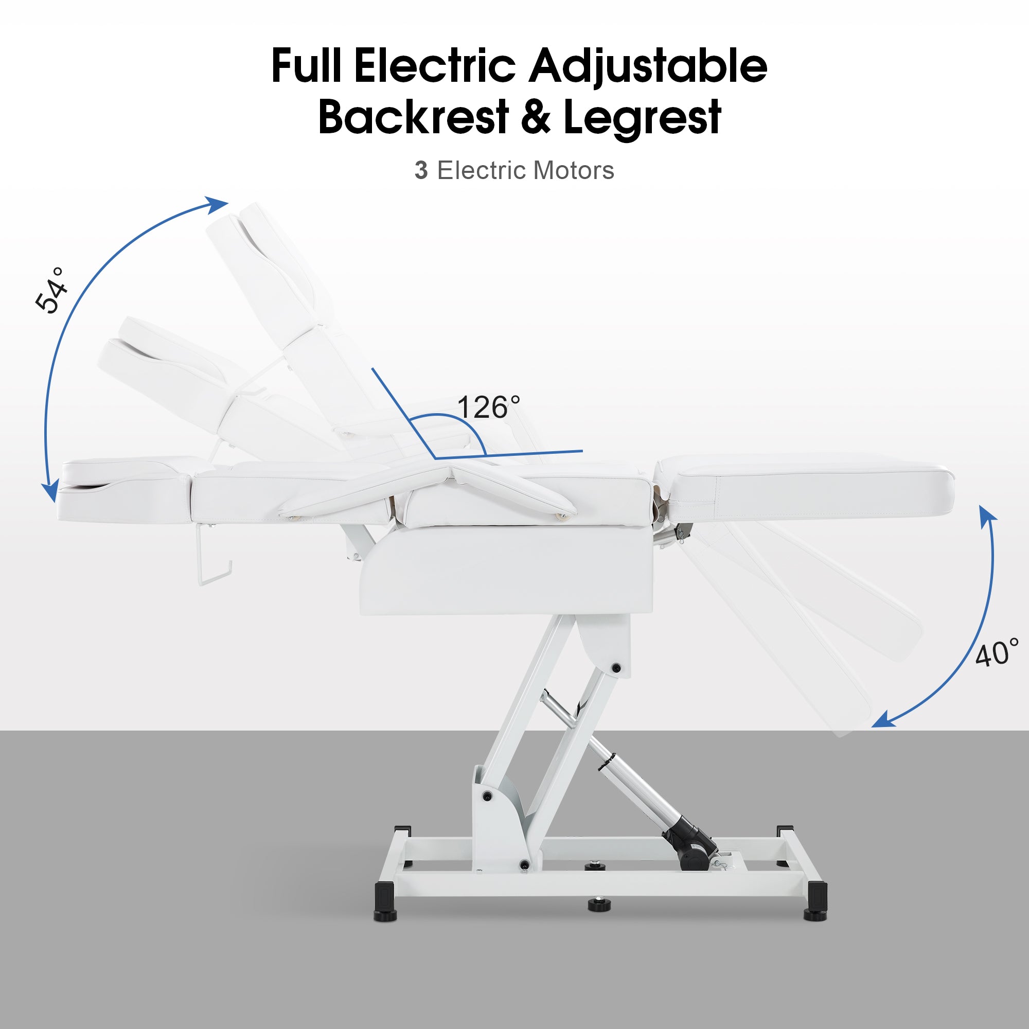 Electric Beauty Bed with 3 Motors, Tattoo Facial Bed for Esthetician , Massage Table for Client N2751