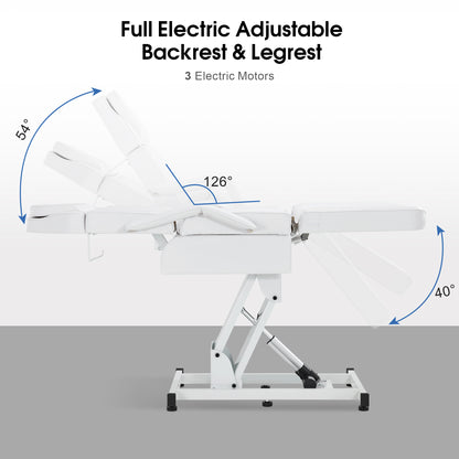 Electric Beauty Bed with 3 Motors, Tattoo Facial Bed for Esthetician , Massage Table for Client N2751