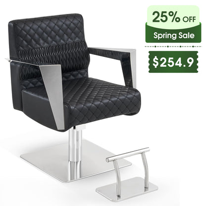 BarberPub Salon Chair, 440Lbs Hydraulic Pump Styling Chair for Barbershop 8630