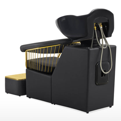 BarberPub Salon Chair 8677 & Backwash Shampoo Chair 8670 Set – Hydraulic Salon Chair with Ceramic Shampoo Bowl