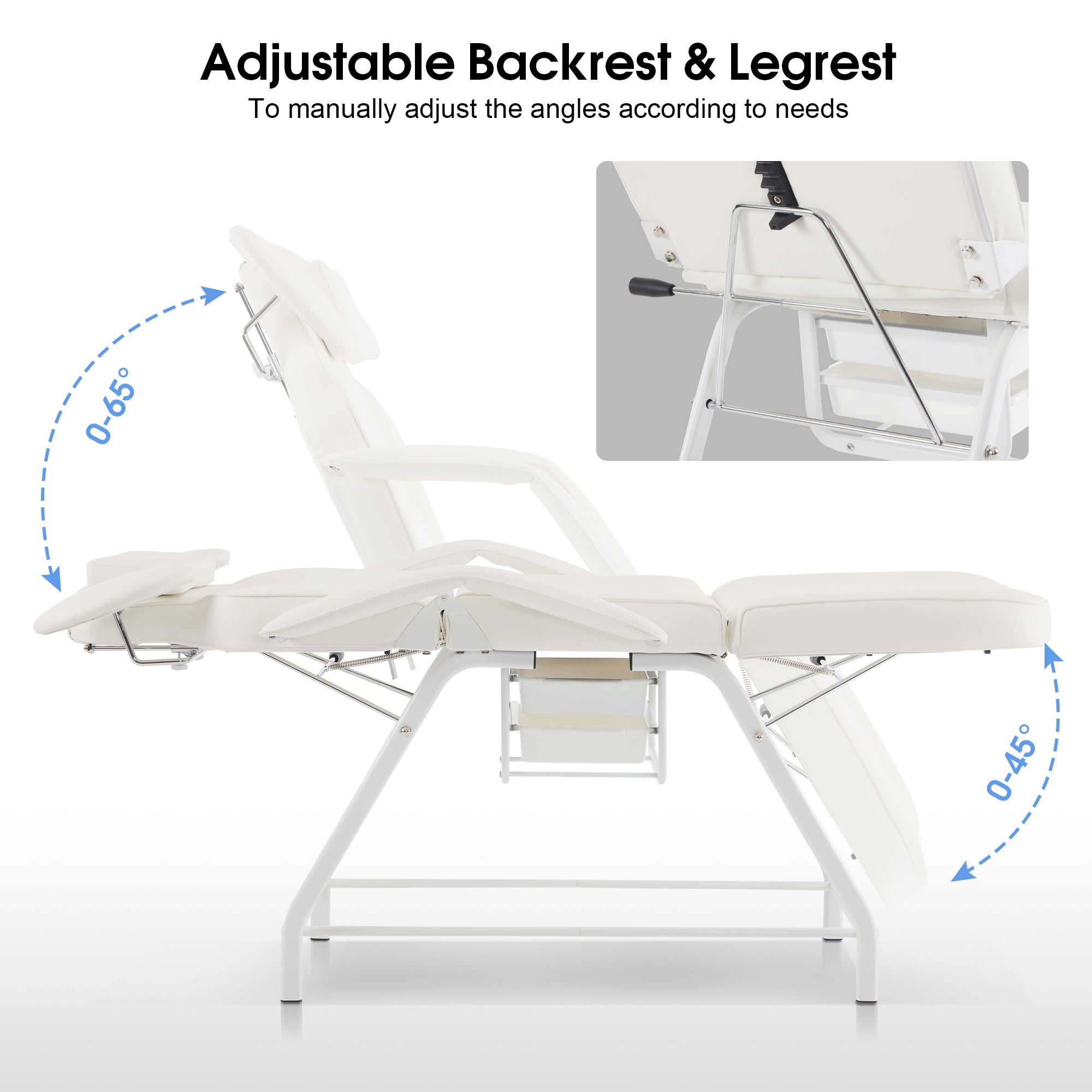 BarberPub Adjustable esthetician Facial Bed, Lash Recliner Chair 180 degree, 300 lbs capacity 2110