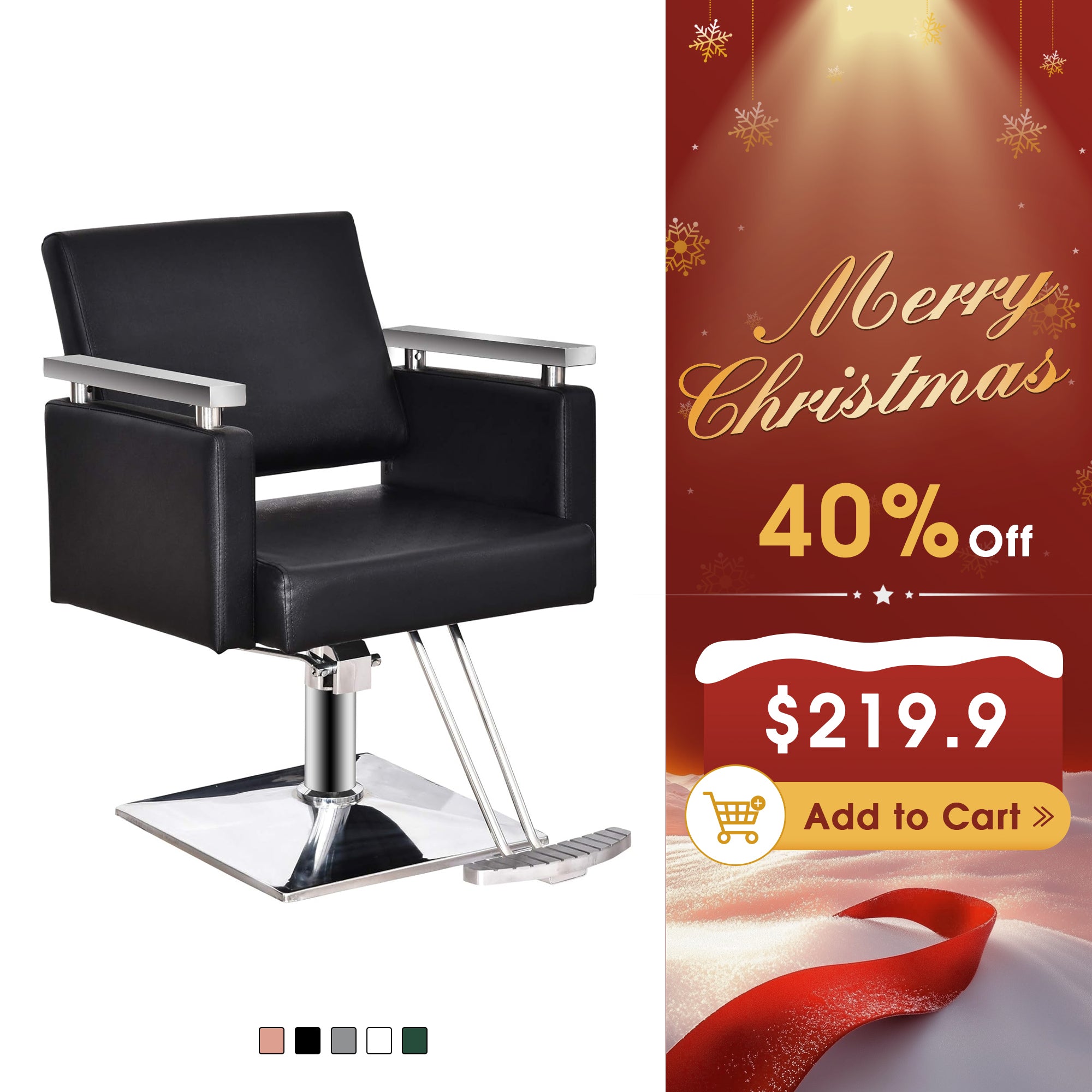 BarberPub Salon Chair, Styling Chair for Hair Stylist, Home Salon SPA Equipment 8808