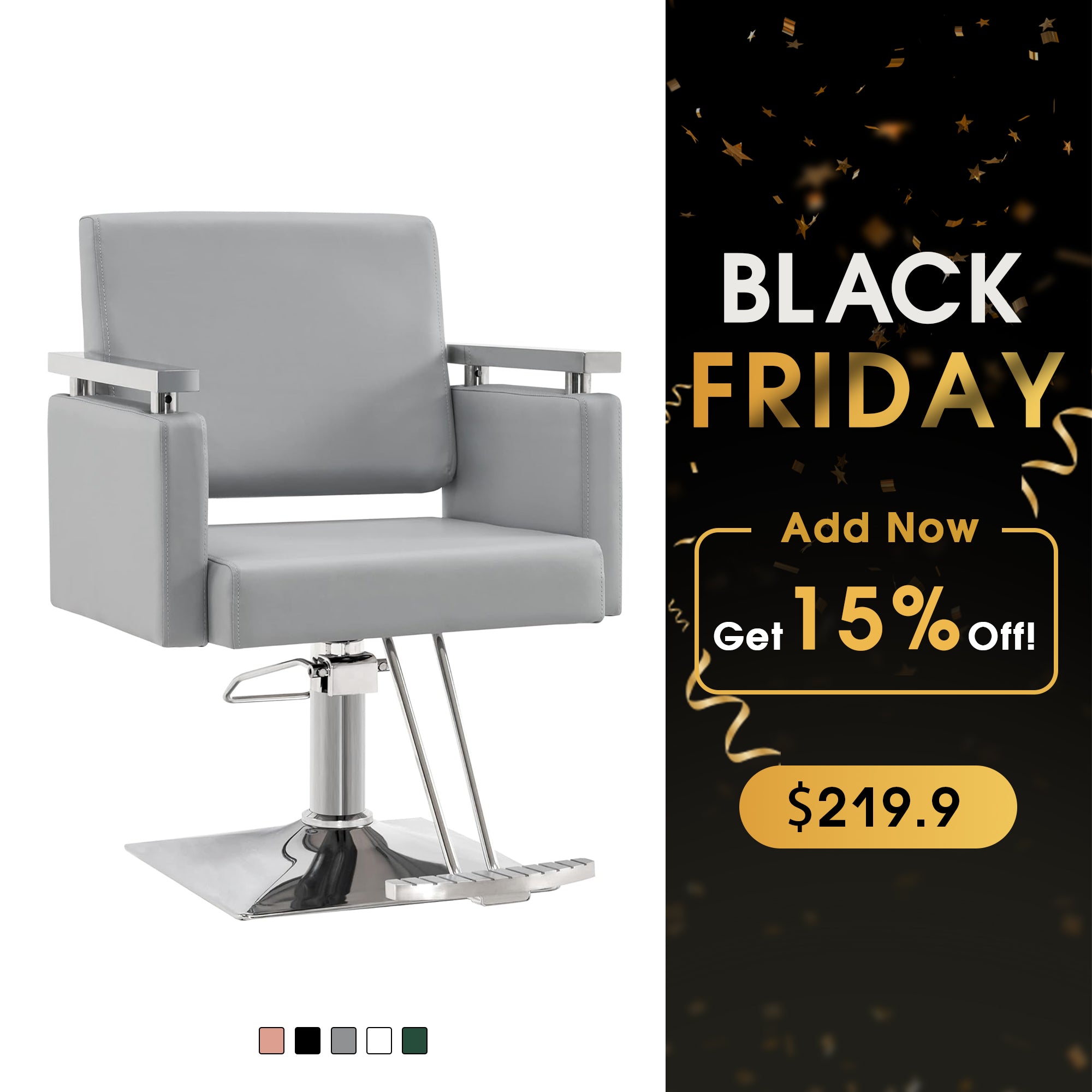 BarberPub Salon Chair, Styling Chair for Hair Stylist, Home Salon SPA Equipment 8808