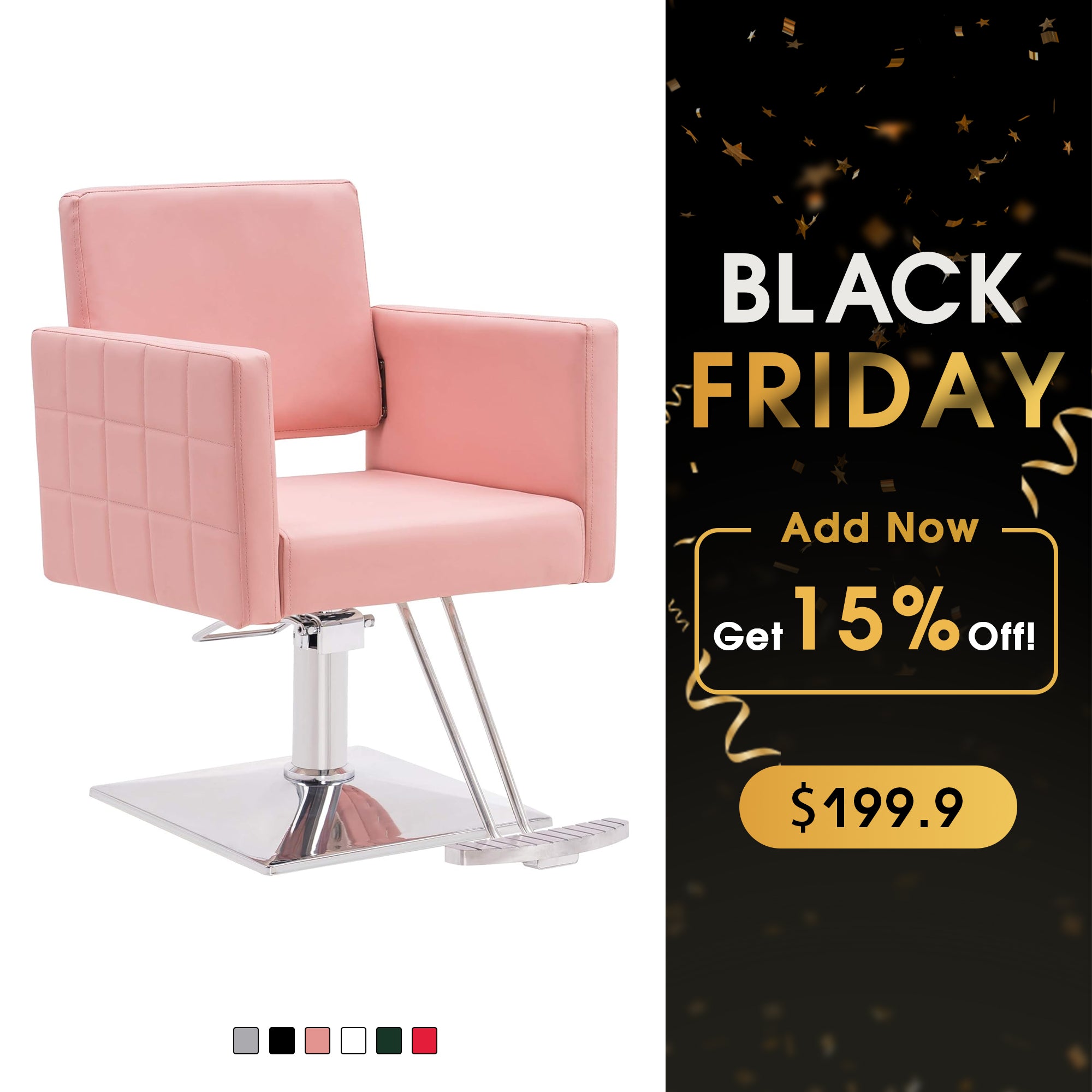 BarberPub Styling Salon Chair for Hair Stylist, Hydraulic Home Salon Chair 8821