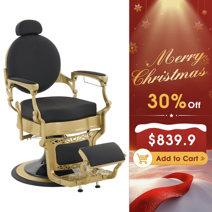 BarberPub All Purpose Barber Chair,Retro Reclining Hydraulic Salon Styling Chair 8857