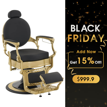 BarberPub All Purpose Barber Chair,Retro Reclining Hydraulic Salon Styling Chair 8857