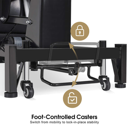 3 Motors Adjustable Electric Massage Beauty Bed, Spa Facial Chair with Foot Casters, PVC Leather 2754