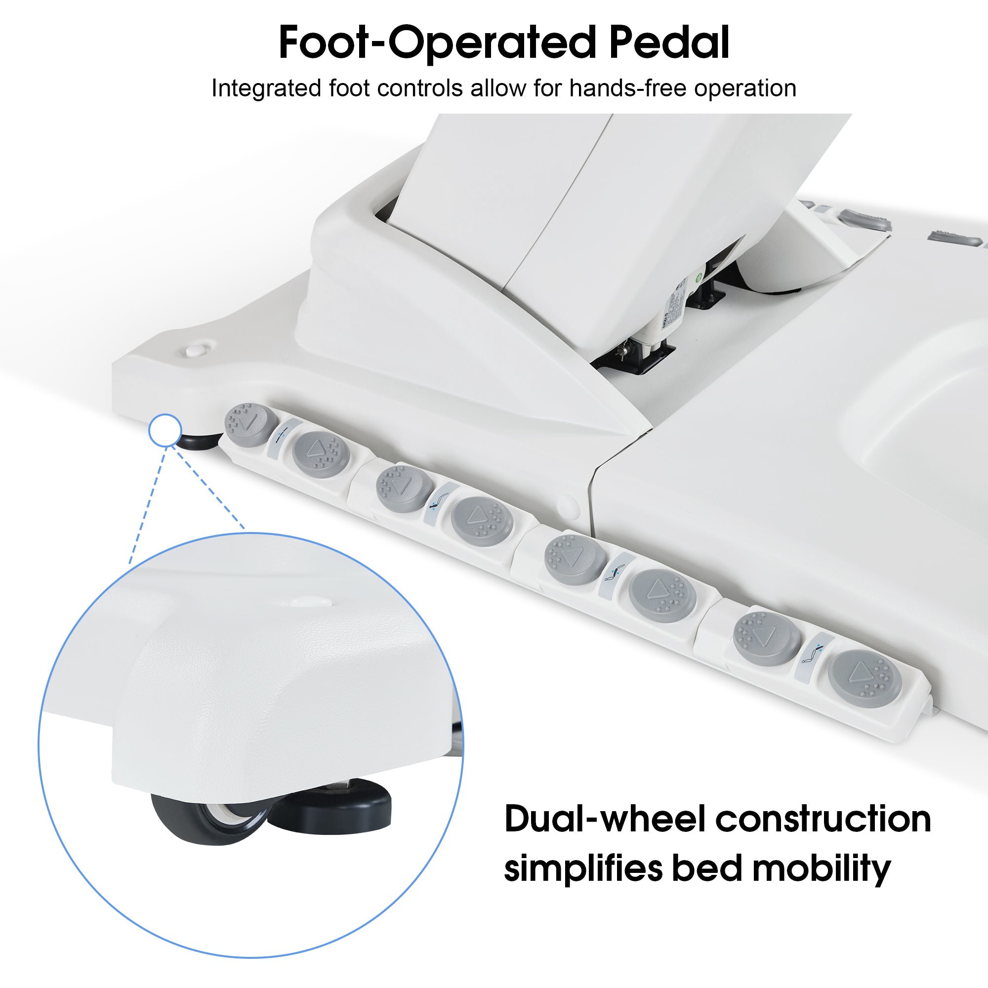 4-Motor Electric Facial Spa Bed with Hand & Foot Control, PU Leather Esthetician Adjustable Massage Table, 440 lbs Capacity 2119