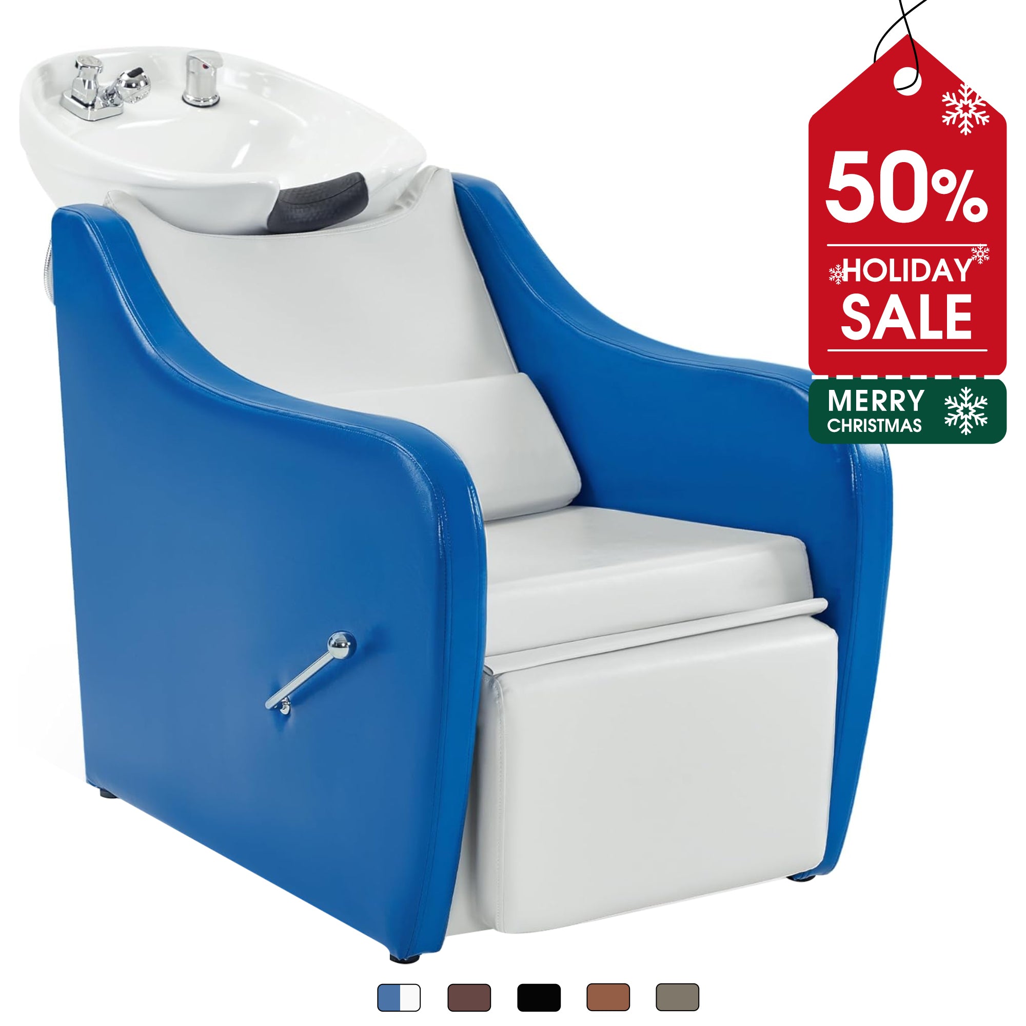 BarberPub Backwash Salon Shampoo Chair, Ceramic Shampoo Bowl for Barbershop 9090