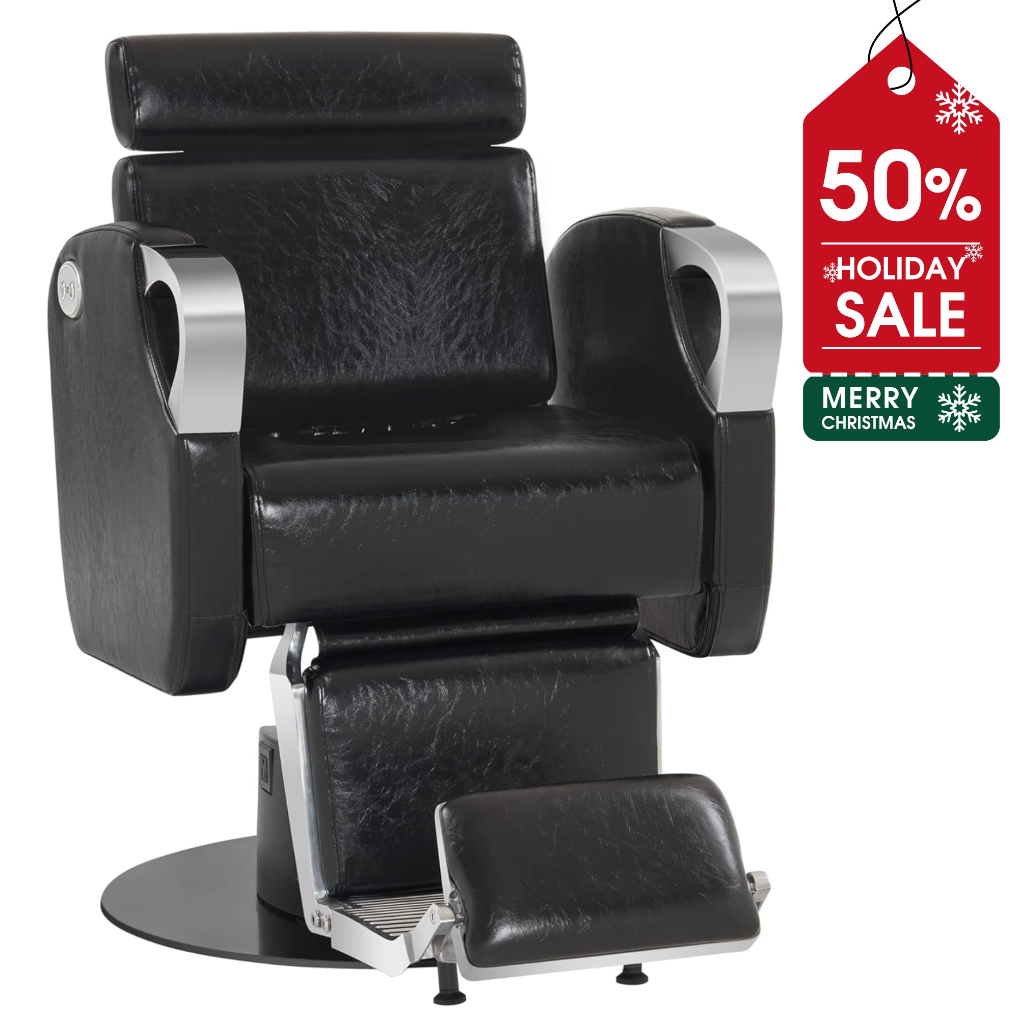 BarberPub Electric Barber Chair, Reclining Hair Stylist Salon Chair for BarberShop 9109