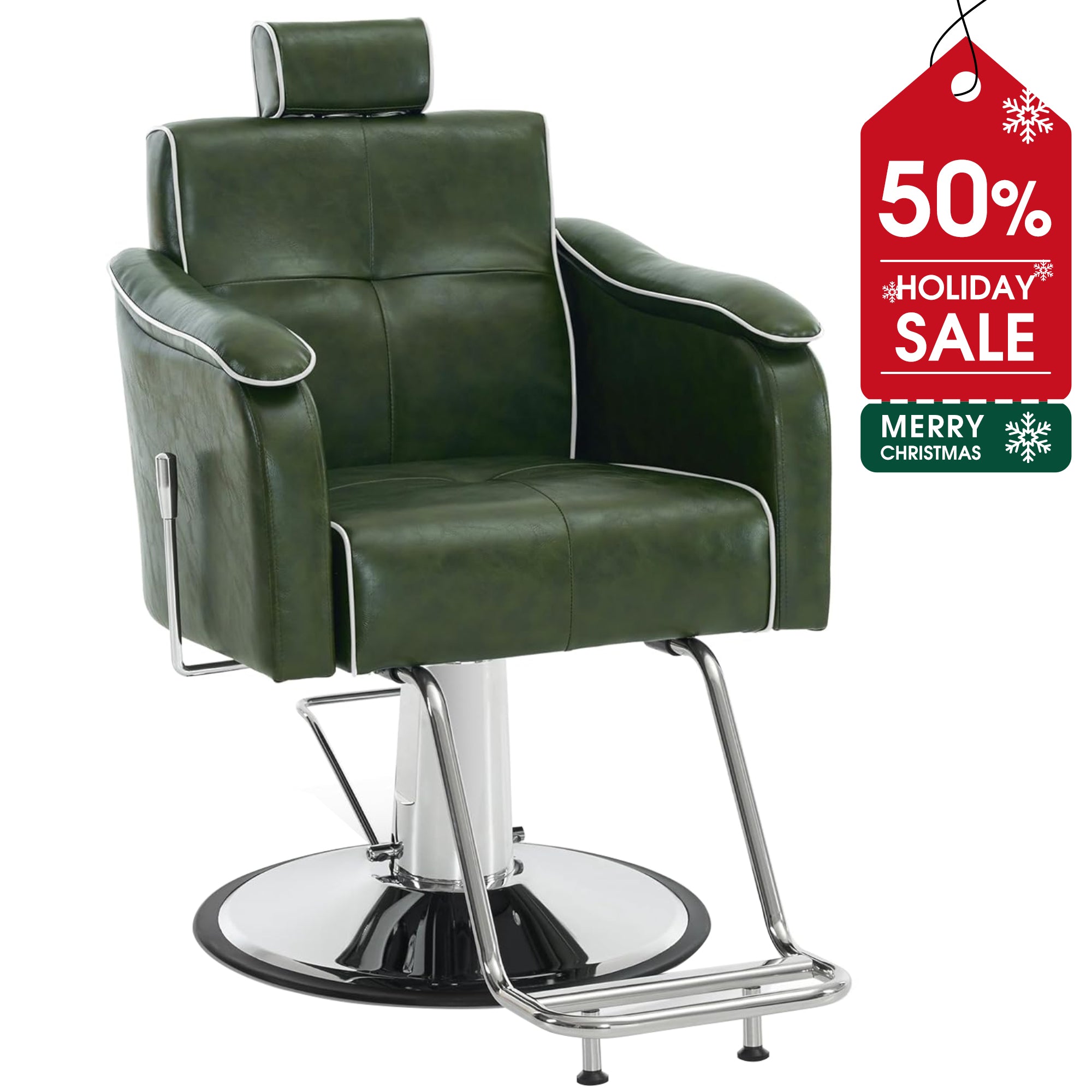 BarberPub Reclining Barber Chair for Hair Stylist, Hydraulic Hair Styling Salon Chair 9182