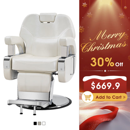 BarberPub Reclining Barber Chair, All Purpose Hydraulic Salon Chair for Barbershop 9206