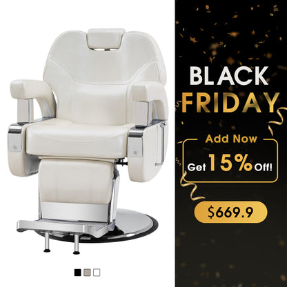 BarberPub Reclining Barber Chair, All Purpose Hydraulic Salon Chair for Barbershop 9206