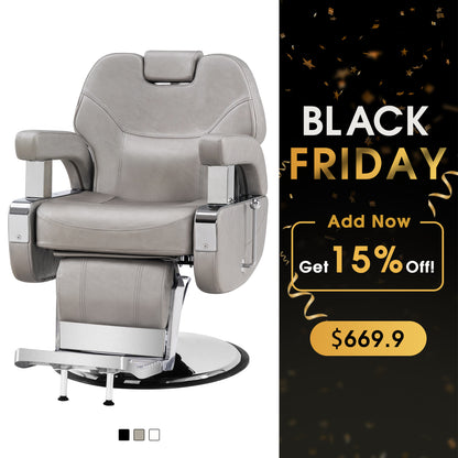 BarberPub Reclining Barber Chair, All Purpose Hydraulic Salon Chair for Barbershop 9206