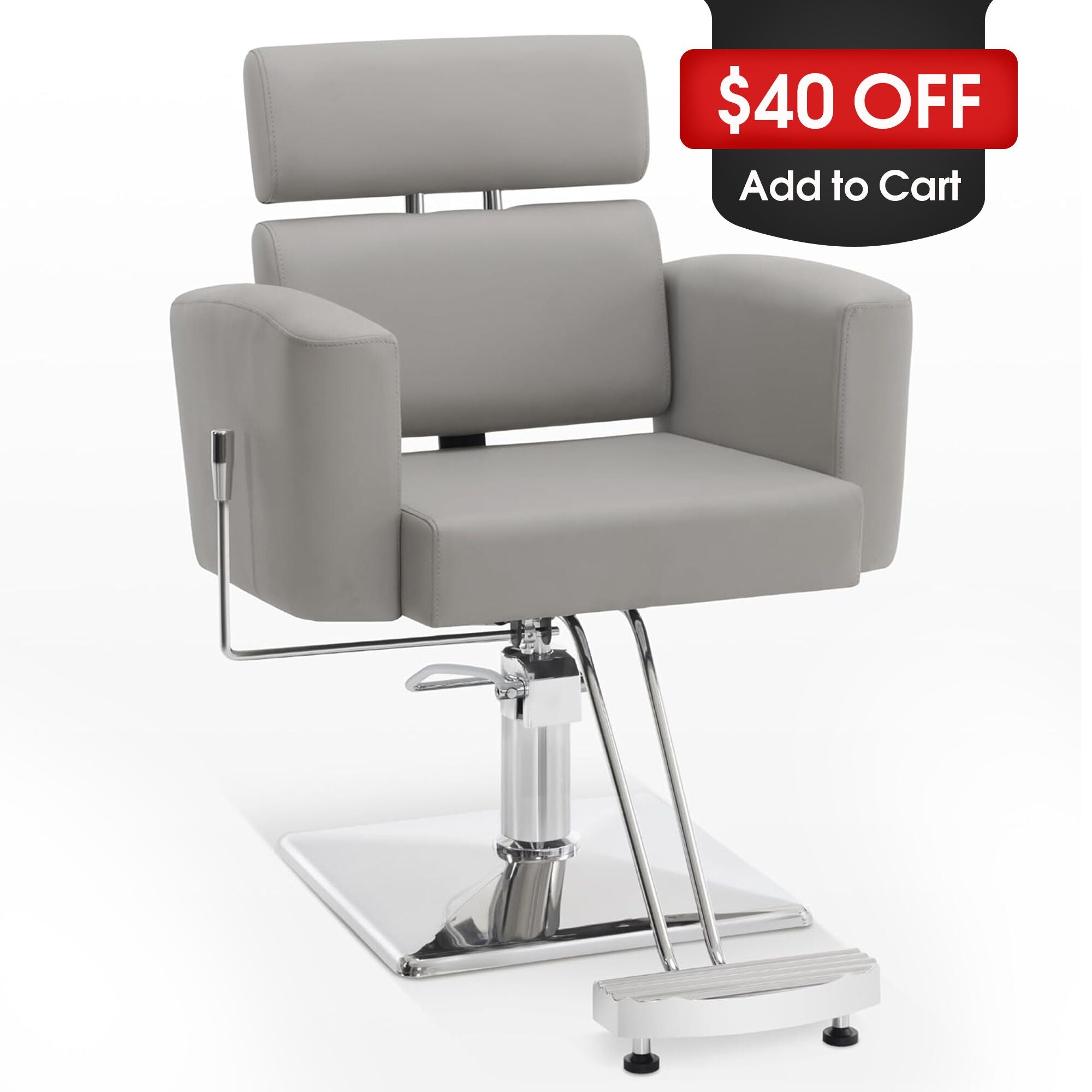 BarberPub Barber Salon Chair for Hair Stylist, Hydraulic Reclining Styling Chair 9410