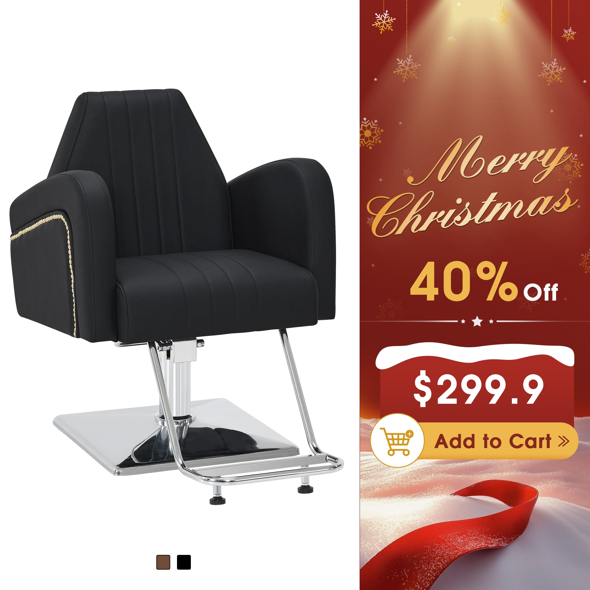 BarberPub Salon Chair, Hydraulic Styling Chair for Hair Stylist, Home Salon 9439