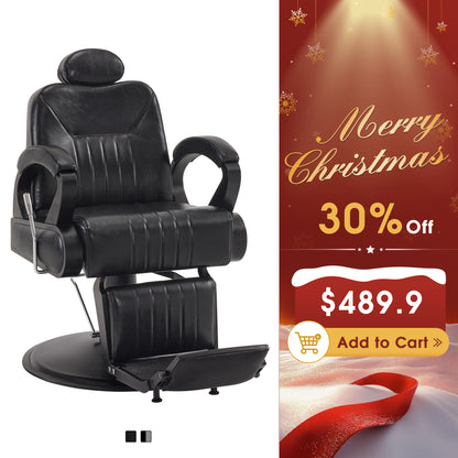 BarberPub All Purpose Barber Chair,Reclining Hair Stylist Salon Chair With Headrest 9502