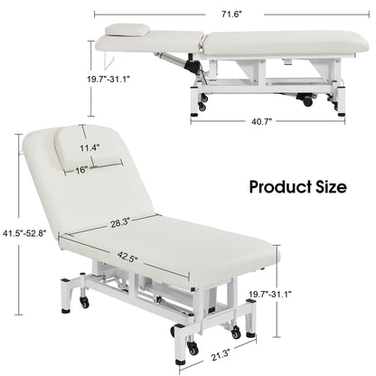 2 Motors Electric Facial Bed with Adjustable Height & Backrest, Rolling Message Tattoo Chair 2750