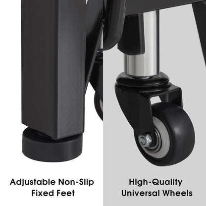 3 Motors Adjustable Electric Massage Beauty Bed, Spa Facial Chair with Foot Casters, PVC Leather 2754