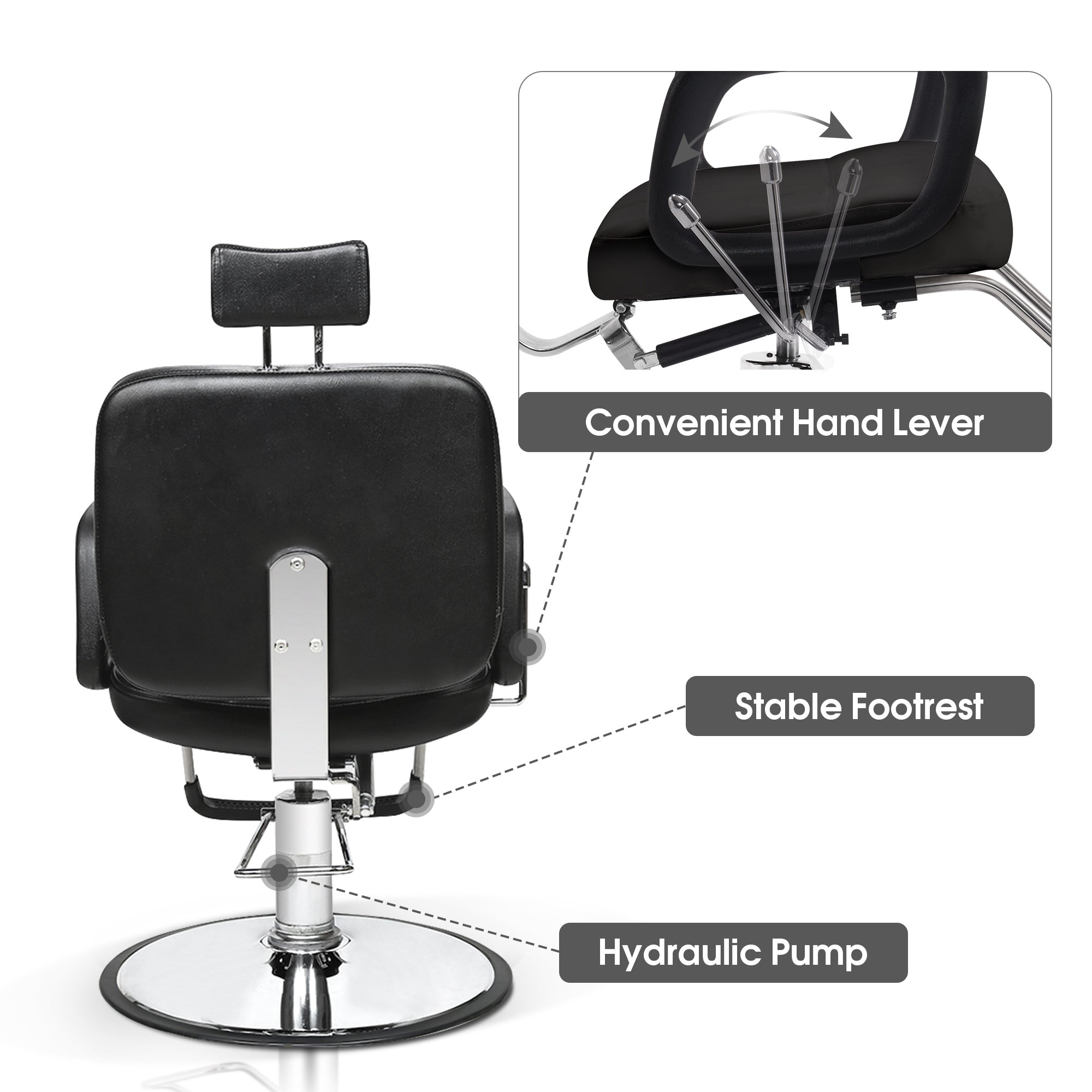 Barber Chair 2059 & Salon Mat 0020 Set - All Purpose Hydraulic Barber Chair with Ergonomic NBR Anti-Fatigue Barber Mat, Ideal for Stylists